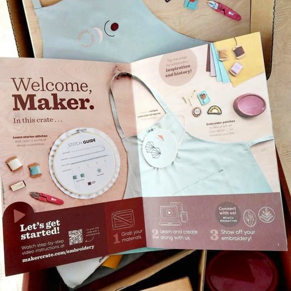 NIB KiwiCo Maker Crate Box Embroidered Apron - Picture 1 of 6